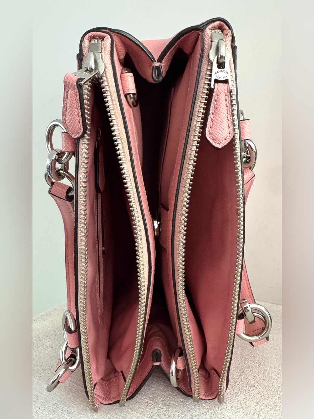 COACH Mini Bennett Pink Leather Satchel 2 Way Bag - Picture 8 of 11